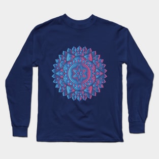 Blue Mandala Long Sleeve T-Shirt